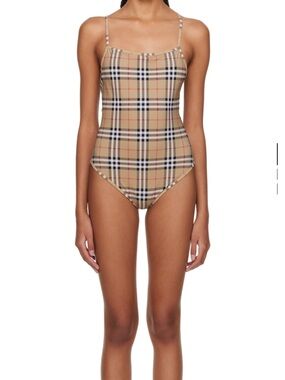 Burberry Beige Check One-Piece Swimsuit